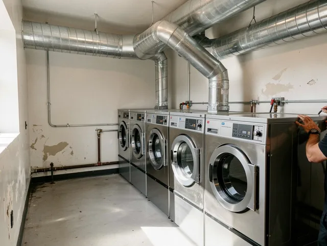 Port St. Lucie Dryer Vent Cleaning team performing large-scale commercial dryer vent cleaning in Port St. Lucie