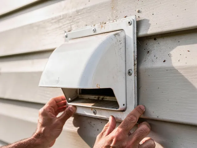 Port St. Lucie Dryer Vent Cleaning technician delivering thorough residential dryer vent cleaning service in Port St. Lucie